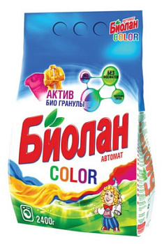 Порошок стиральный Биолан автомат Колор 2,4кг