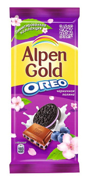 Шоколад Альпен Голд Орео молочный Черничная поляна 85г