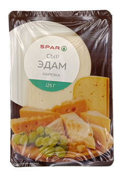 Сыр Эдам SPAR 45% нарезка 125г БЗМЖ