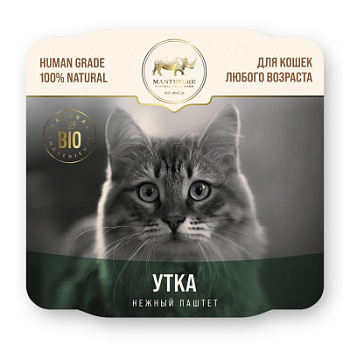 Корм влажный для кошек Мантенери Утка паштет 100г