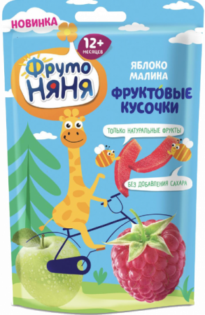 Кусочки фруктовые ФрутоНяня Яблоко/Малина с 12 мес 15г