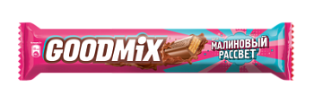 Батончик Гудмикс Малиновый рассвет со вкусом малины с хрустящей вафлей 40г