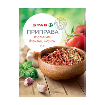 Приправа Томаты, базилик, чеснок SPAR 15г
