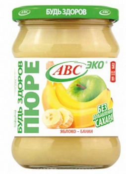 Пюре фруктовое АВС Яблочно-банановое без сахара 450г