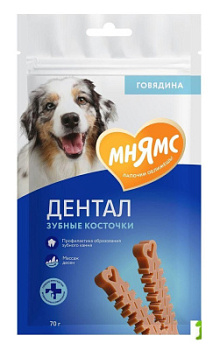 Лакомство для собак Мнямс Дентал Зубные косточки Говядина 70г