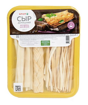Сыр копчёный Домашний Ассорти SPAR 35% 150г БЗМЖ