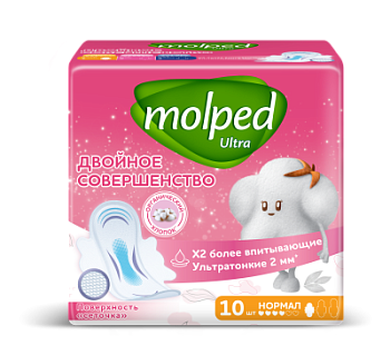 Прокладки Молпед Ультра Нормал с крылышками А10
