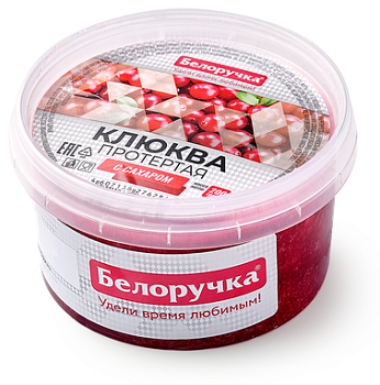 Клюква протертая с сахаром Белоручка пл/б 200г