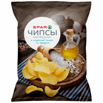 Чипсы SPAR Морская соль с перцем 150г