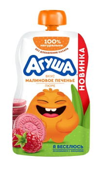 Пюре Агуша Малиновое печенье с 8мес д/п 80г