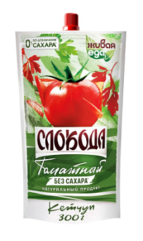 Кетчуп Слобода Томатный без сахара 300г д/п