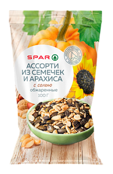 Ассорти из семечек и арахиса SPAR жаренные с солью 100г