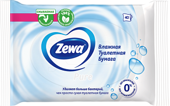 Влажная туалетная бумага Зева Пьюр А40