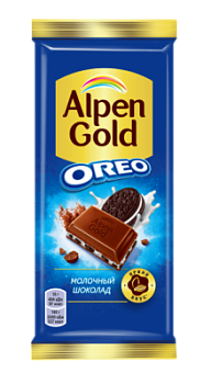 Шоколад Альпен Голд Орео молочный  со вкусом ванили и печенья 85г