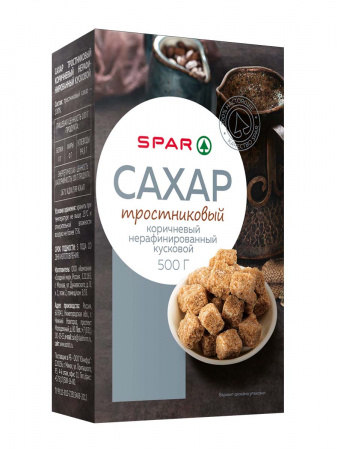 Сахар тростниковый SPAR кусковой 500г