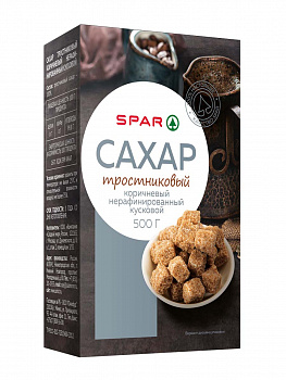Сахар тростниковый SPAR кусковой 500г