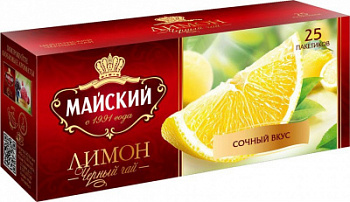 Чай Майский Лимон черный 25пак