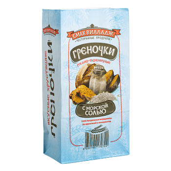 Гренки ржано-пшеничные Смак Вилладж с Морской солью 100г