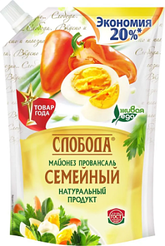 Майонез Слобода Семейный 50,5% 800мл