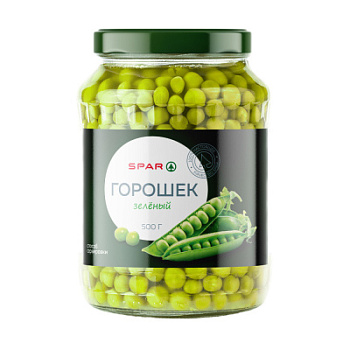 Горошек зеленый SPAR 500г ст/б
