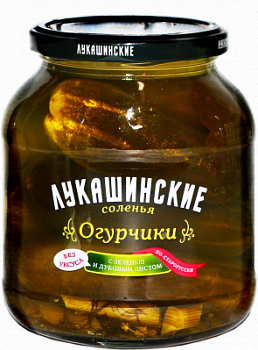 Огурчики соленые по-старорусски с дуб лист Лукашинские 670г