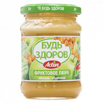 Пюре фруктовое АВС Яблочно-облепиховое без сахара 450г