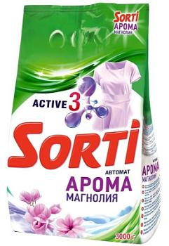 Порошок стиральный Сорти автомат Арома Магнолия 3кг