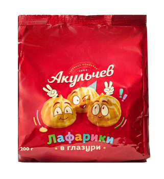 Печенье Акульчев Лафарики в белой глазури 200г