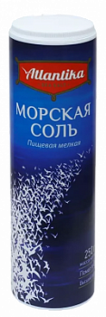 Соль морская мелкая Атлантика 250г туба