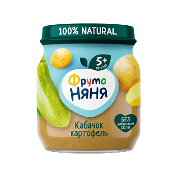 Пюре ФрутоНяня Кабачок/Картофель с 5мес ст/б 110г