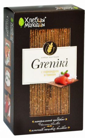 Хлебцы Молодцы Греники с кориандром и тмином 150г