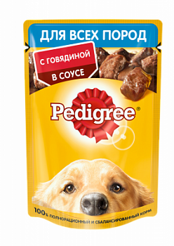Корм влажный для собак Педигри Говядина в соусе 85г