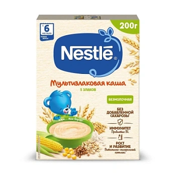 Каша безмолочная Нестле Мультизлаковая с 6мес 200г