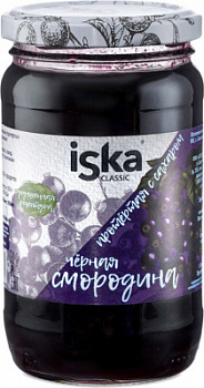Черная смородина протертая с сахаром Иска 420г ст/б