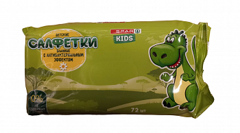 Салфетки влаж детские SPAR 72шт с антибактериальным эффектом