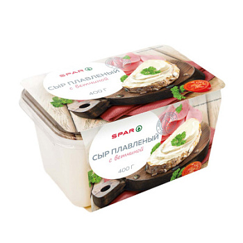 Сыр плавленый SPAR Ветчина 50% ванночка 400г БЗМЖ