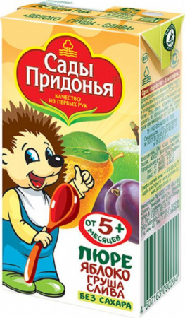 Пюре Сады Придонья Яблоко/Груша/Слива с 5мес т/п 125г