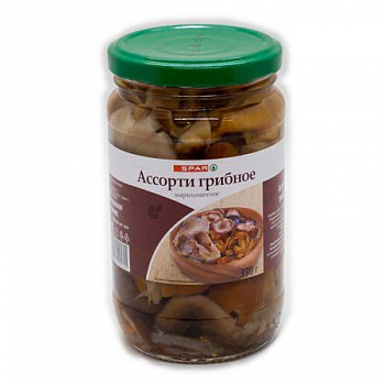 Ассорти из маринованных грибов SPAR стерилизованное 330г