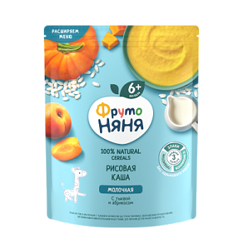 Каша молочная ФрутоНяня рисовая Тыква/Абрикос с 5мес д/п 200г БЗМЖ