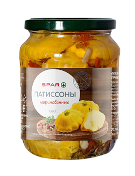 Патиссоны маринованные SPAR 680г ст/б