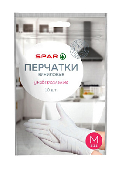 Перчатки виниловые SPAR Универсальные (М) 10шт