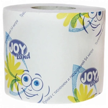Бумага туалетная Joy Land 1-сл 1 рул 54м белая