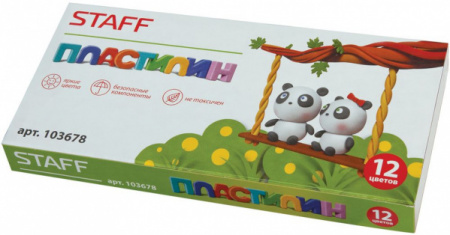 Пластилин Стафф классический  12цв 120г