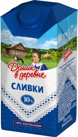 Сливки стерилизованные Домик в деревне 10% 480г БЗМЖ