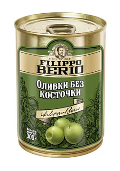 Оливки зел б/к Филиппо Берио 300г ж/б