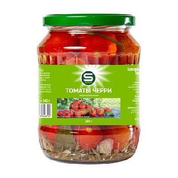 Томаты Черри маринованные SMART 680г ст/б