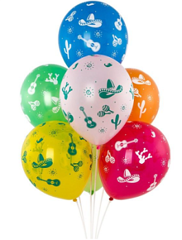 Набор шаров Фиеста 30см с рис.4 стороны 5шт