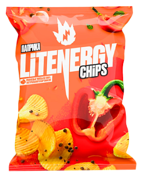 Чипсы Лит Энерджи Рифленые Паприка 120г