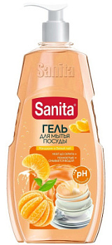 Средство для мытья посуды Санита Мандарин/Белый чай 900г