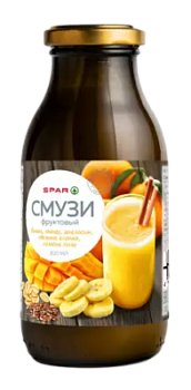 Смузи SPAR Банан/Манго/Апельсин/Овсяные хлопья/Семена Льна 0,3л ст/б